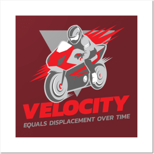 Velocity Equals Displacement Over Time Posters and Art